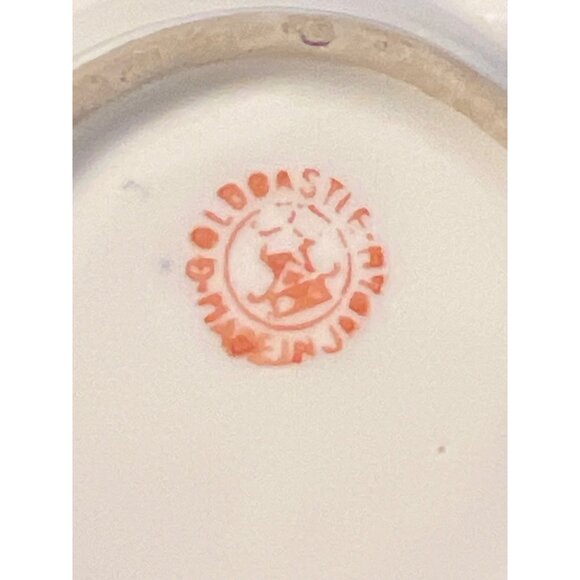 Vtg Set 2 Gold Castle Porcelain Personal Ashtray Pink Flowers Floral Estate 3" - Picture 4 of 5